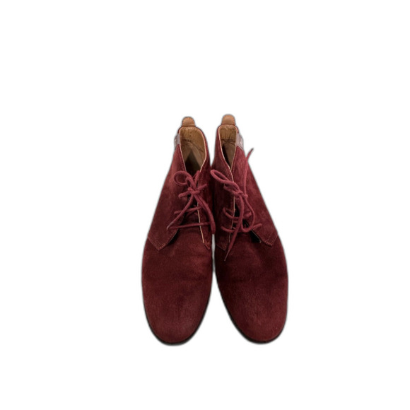 Bass Burgandy Suede Women's Booties Flex Step Elyse Size 10 - Picture 1 of 5